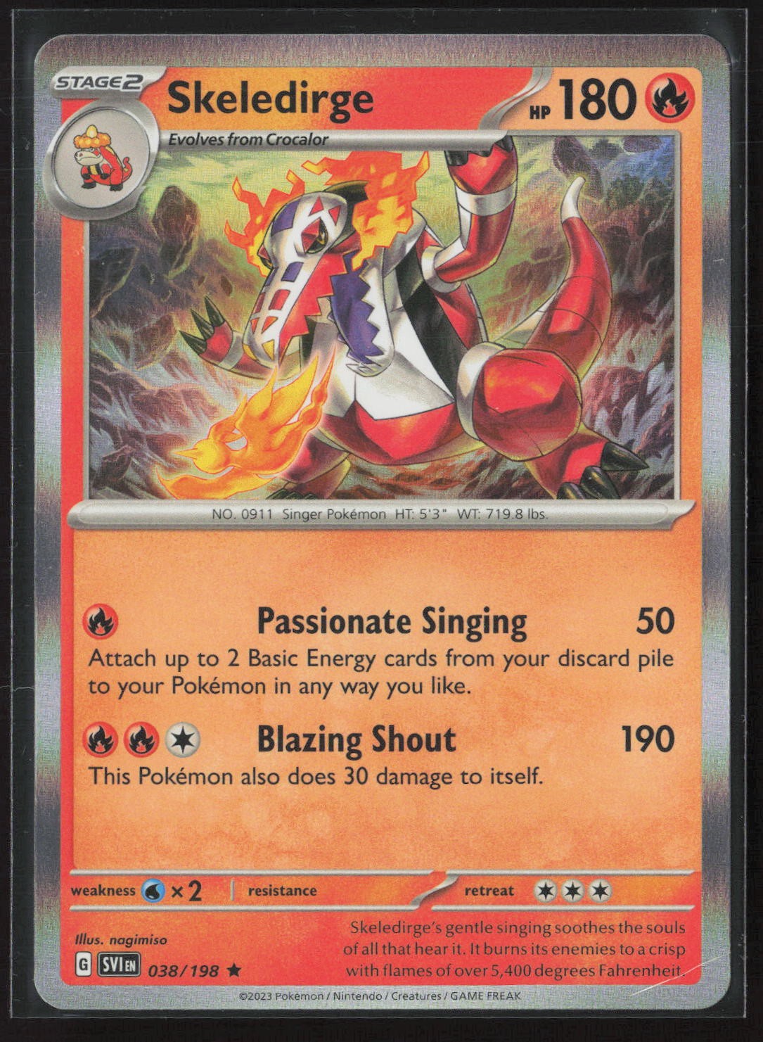 Skeledirge 38/198 Holo Pokemon Near Mint