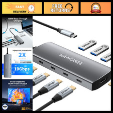 8-in-1 USB C Hub, 3 USB-C  3 USB-A 3.2, 4K HDMI, 100W Power Delivery