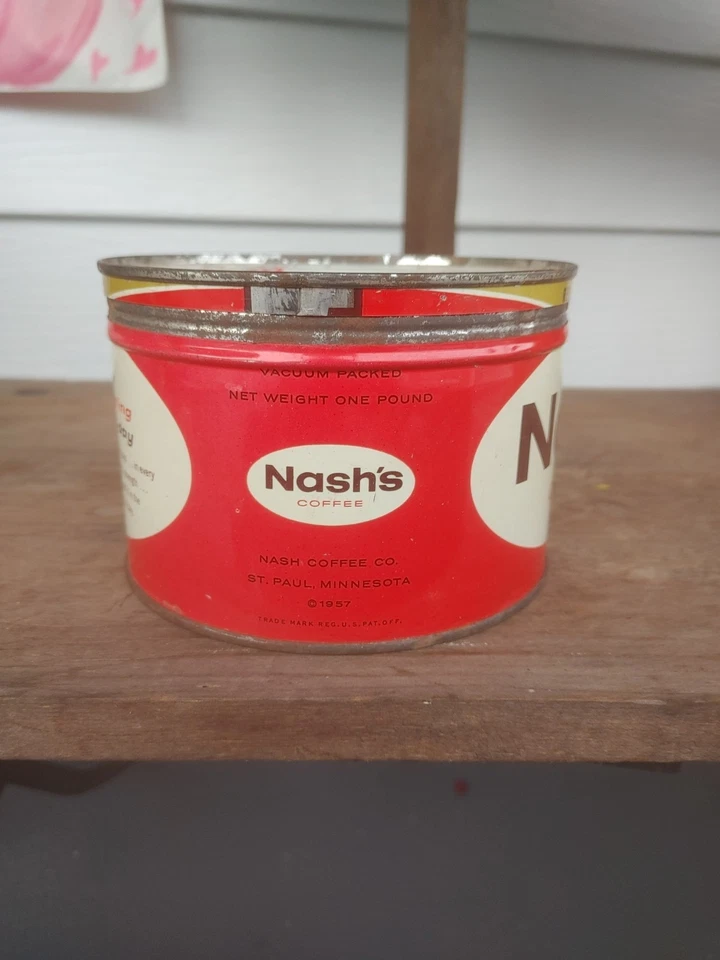 Vintage 1950s Nash's Renault Automobile Advertising Coffee Can, Rare Lid? 1 Lb - Image 4 of 4