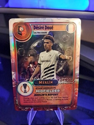 Ultra Rare 2023-24 Topps Merlin UCC Merlin's Gamers Desire Doue /10