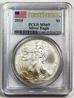 2014 $1 American Silver Eagle PCGS MS69 First Strike 1 oz Fine US Coin- TONING!