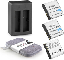 NP-40 Battery Pack, 3 X 1500Mah Rechargeable Batteries with NP 40 Dual Charger