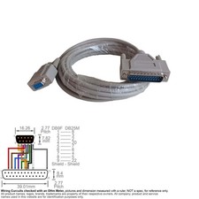 Cable Serial RS-232 DB9 9-Pin Female DB25 25-Pin Male RS232 15FT AT Modem