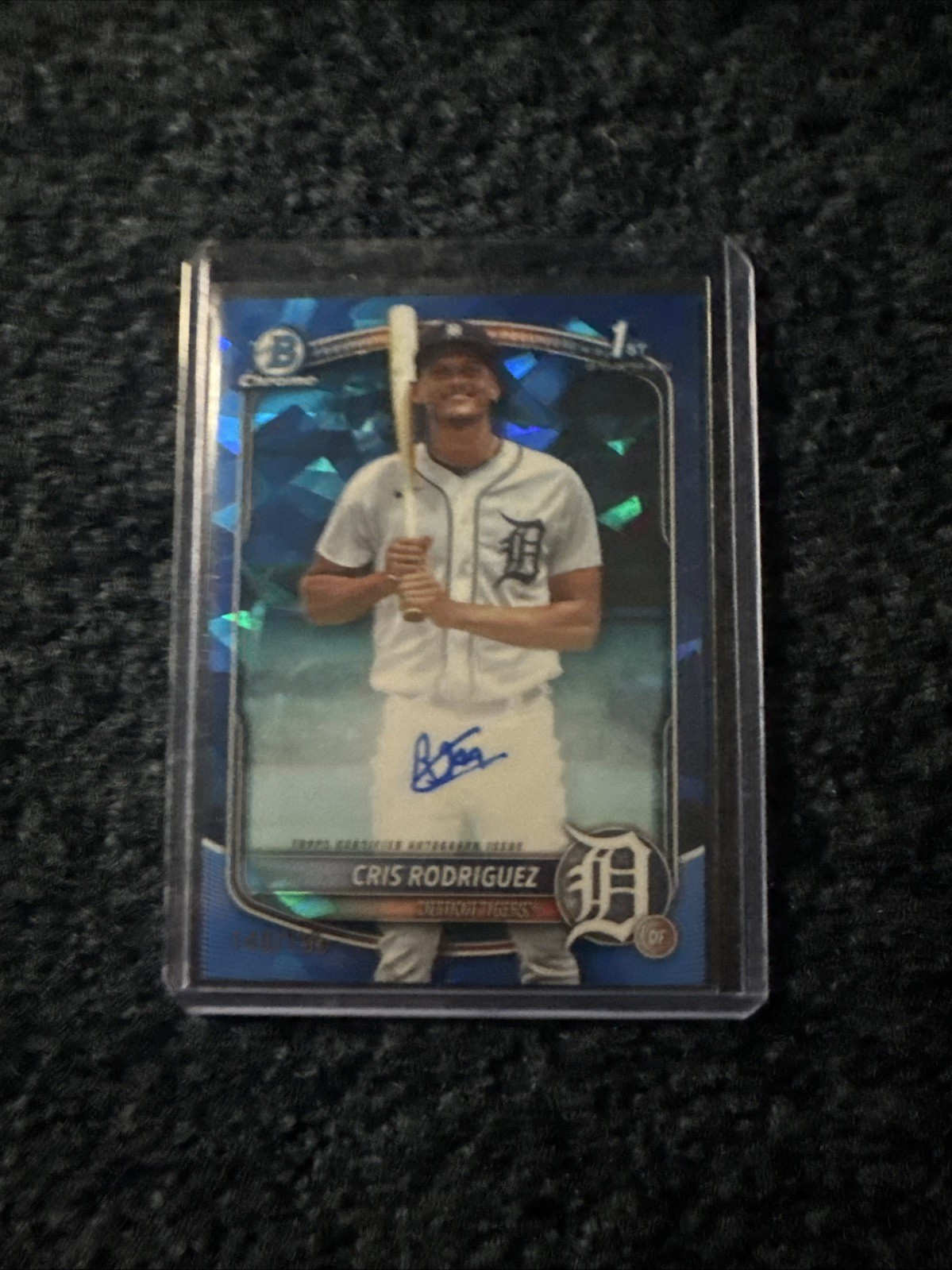 2025 Bowman Chrome Sapphire Cris Rodriguez Auto 1st Prospect #/199 Tigers