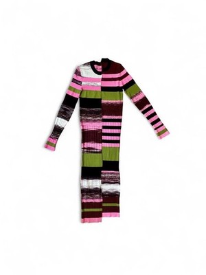 Opening Ceremony Women's Multicolor Knit Maxi Long Sleeved Sweater Dress XS