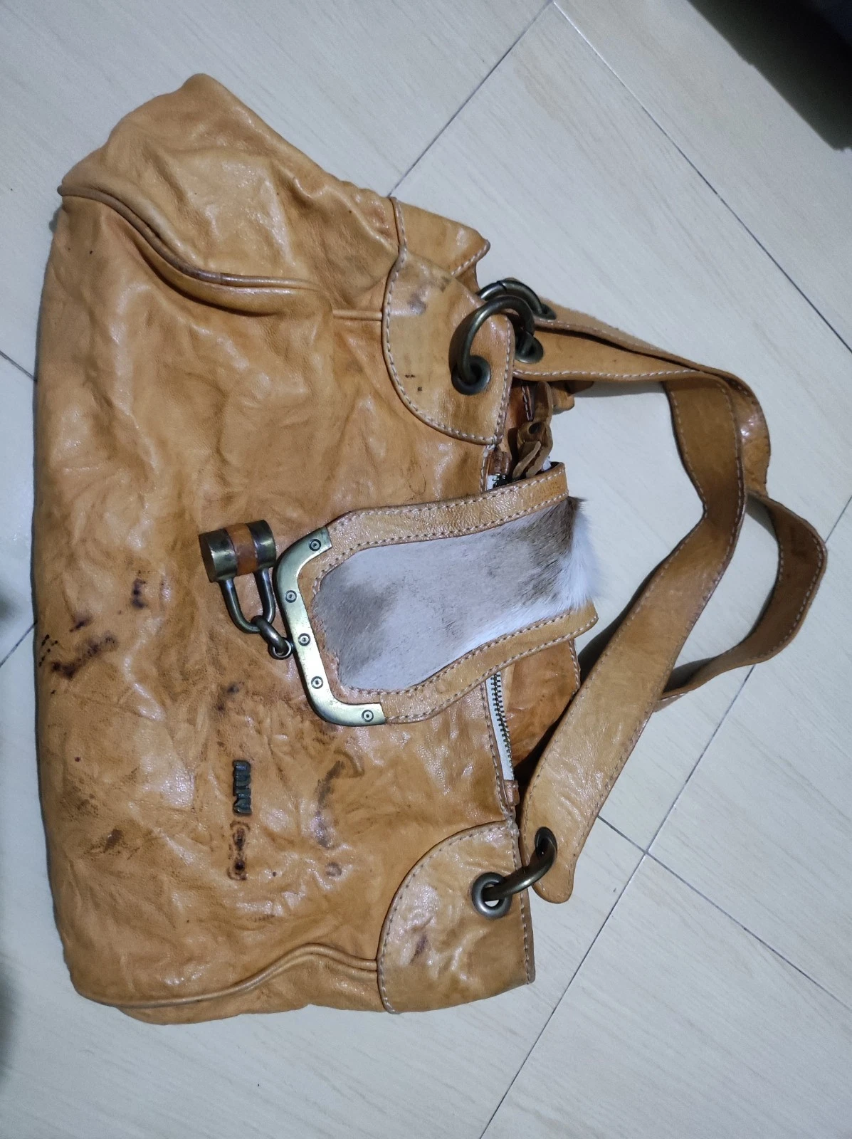 Miu Miu — MIU MIU vintage Brown Pony Hair handbag RARE