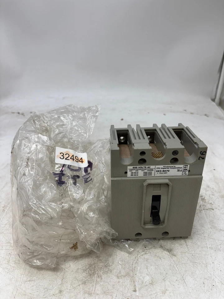 ITE HE3-B070 Circuit Breaker 70 Amp 3 Pole 600 Vac - Image 2 of 3