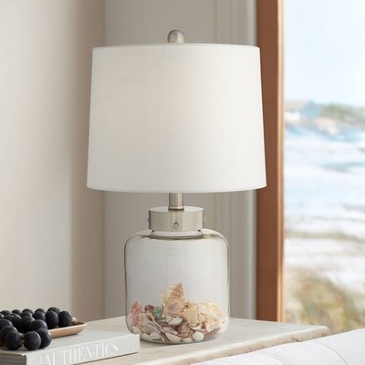 Coastal Accent Table Lamp 20 1/2'' High Clear Glass Fillable for Bedroom Bedside