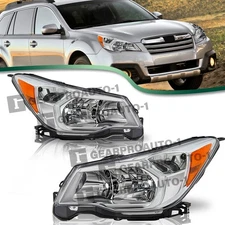 For 2014 2015 2016 Subaru Forester Halogen Chrome Headlights Headlamps L+R Pairs