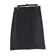 Escada Silk Skirt Womens Sz 40 Margaretha Ley Black Vented Lined CBK VTG NEW NWT