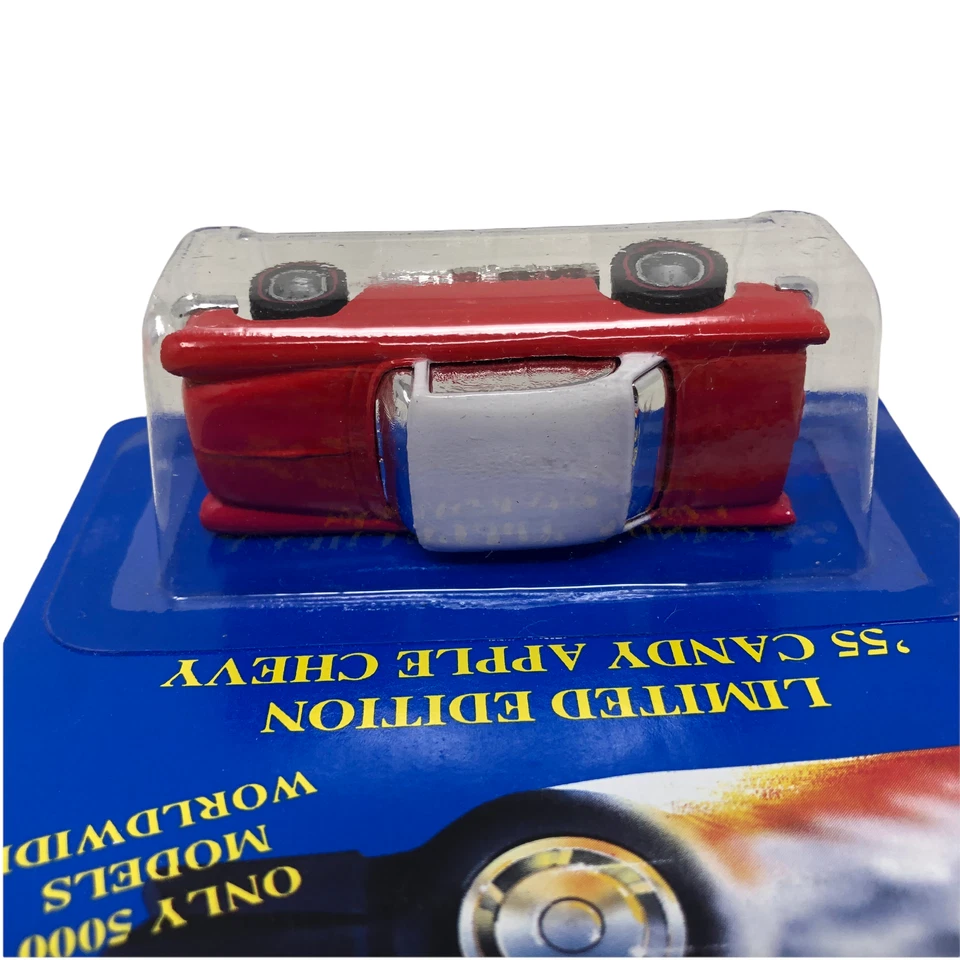 Tarjeta azul de colección nueva en paquete Hot Wheels 1955 Candy Apple Chevy limitada solo 5000 hecha 1991 Foto 4 de 4