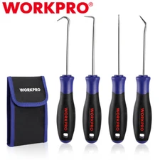 WORKPRO Precision Pick and Hook Set 4 Piece Angled Straight Full Hooks and Picks