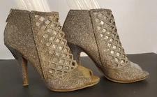 Christian Siriano For Payless Silver/Gold/Bronze Zip Back Stiletto Heels sz 8.5