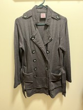 Grey Double Breasted Coat Blazer Jacket