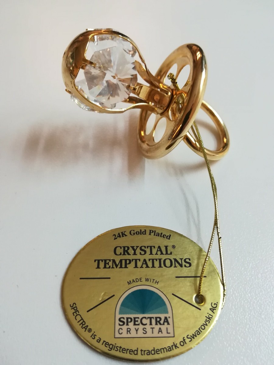 Swarovski Spectra Crystal 24k Gold Plated Pacifier Temptations