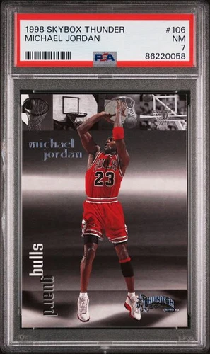 1998-99 SKYBOX THUNDER MICHAEL JORDAN #106 BASKETBALL CARD PSA 7 NEAR MINT