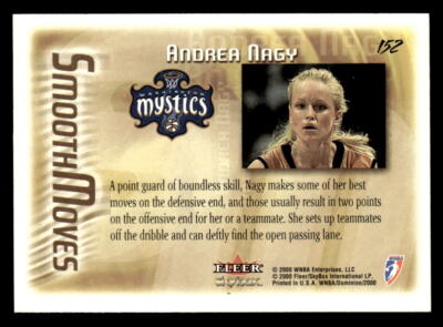 Andrea Nagy 2000 SkyBox Dominion WNBA Card #152 Washington Mystics