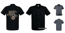 Worker Shirt 2 Shades Hot Rod US Car&oldschooldruck Model Chop Shop A11700C