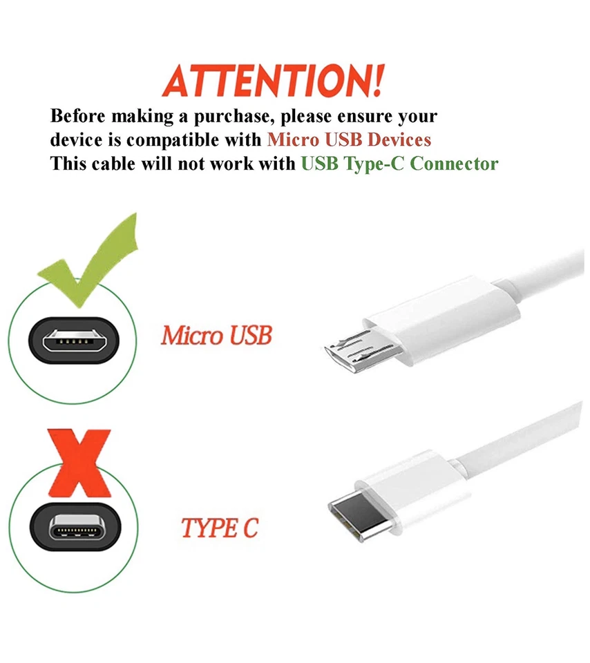 Cargador de pared para tableta Samsung Galaxy Tab A 4 E S2 + cable de carga micro USB Foto 3 de 4