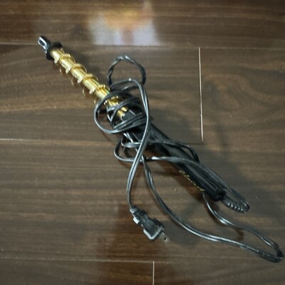 Vintage Clairol Crazy Swirl Gold Pro Hair Style Curling Iron Model C-700 Tested