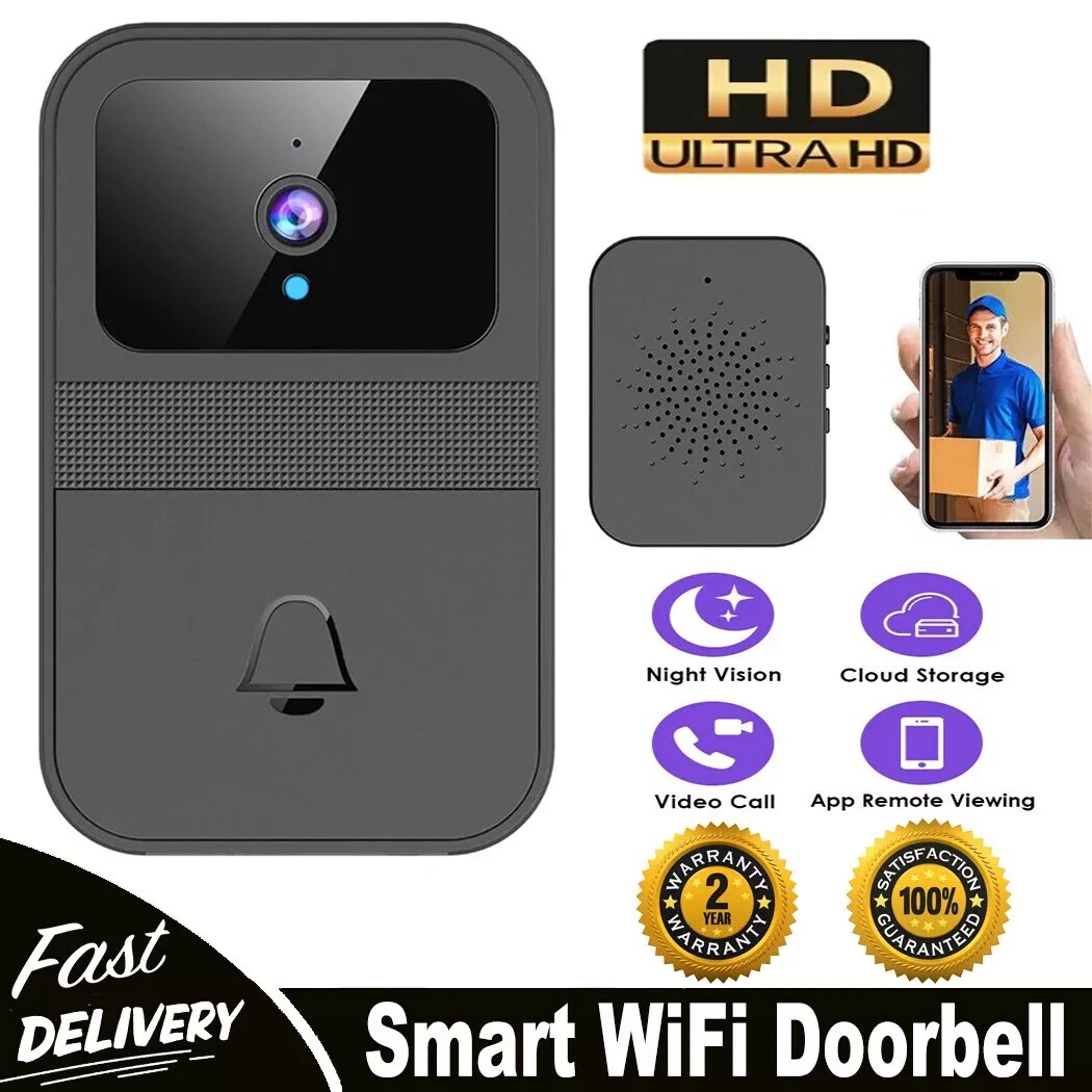Smart Wireless WiFi Doorbell Intercom Video Camera Door Ring Bell Chime Security-image