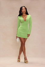 Fashion Nova SEXY CHIC  Mini Dress green SOLD OUT, Satin, Lined  size M