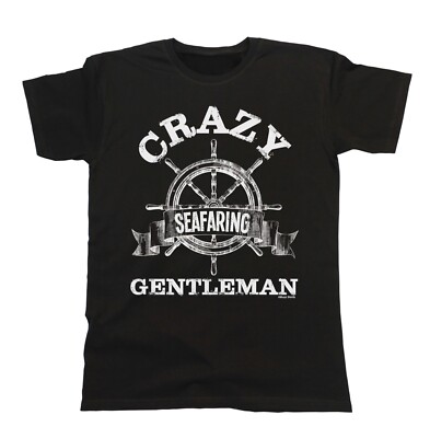 Crazy Seafaring Gentleman T-Shirt Herren SEGELN Bio Kleidung Boot Seeausrüstung