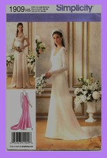 SIMPLICITY PATTERN 1909 LINED WEDDING AND BRIDESMAID GOWNS FACTORY FOLDED UNCUT