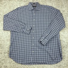 Peter Millar Shirt Mens XL Plaid Heavyweight Long Sleeve Button Down Cutaway GUC