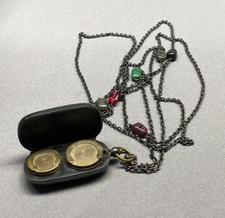 Antique Metal Crossbody Engraved German Germany Coin Purse Beads
