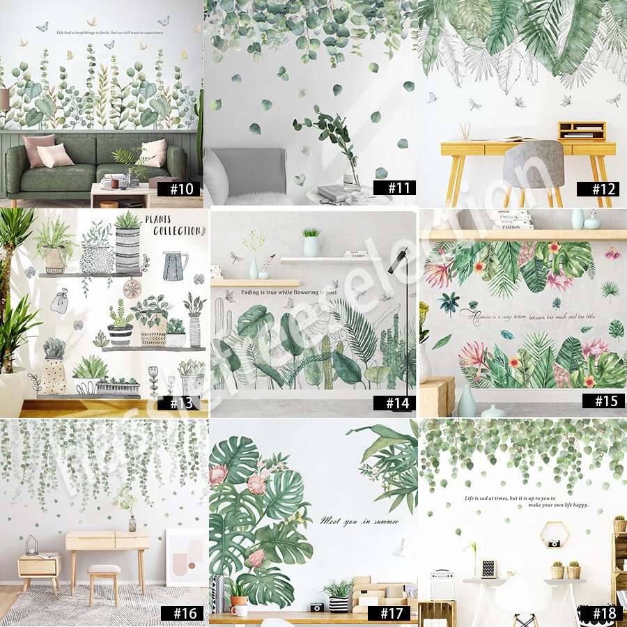 Tropical Green Leaves Wall Removable Vinyl Stickers Decor Decal Kids Nursery Art - image 4 of 4