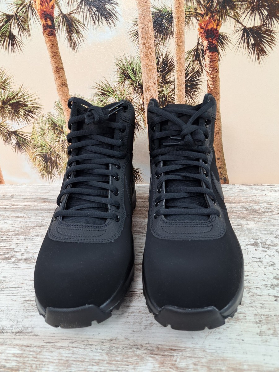 Nike ManoaDome Triple Black Mid Boots Comfort 844358 003 Nike ManoaDome Triple Black Mid Boots Comfort 844358 003