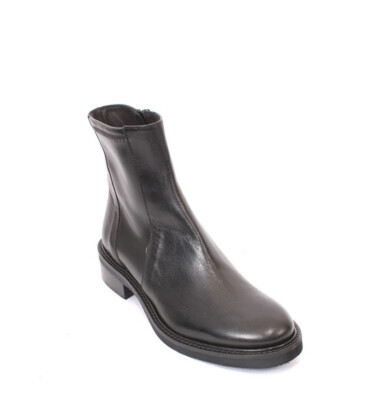 Luca Grossi 607 Black Leather Ankle Heel Boots 37.5 / US 7.5