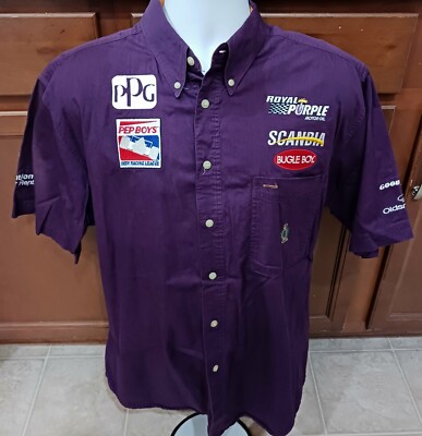 1998 INDY 500 Large Jimmy Kite Scandia Royal Purple Team Issued Crew Shirt PPG