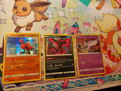 Zapdos Moltres Articuno Evolving Skies LEGENDARY BIRDS HOLOS 3 Card Set NM!