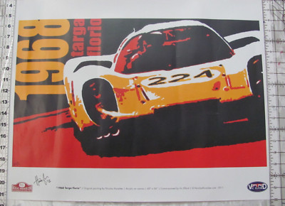 Nicolas Hunziker 2011 Poster 18x23 Targa Florio 1968 / Autographed Signed Racing
