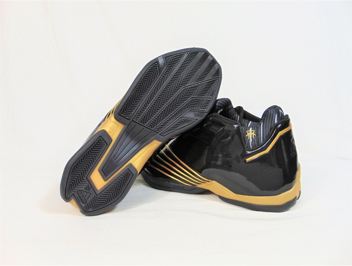 Adidas Bounce TMAC 2 Restomod Black Gold Basketball Shoes Sz