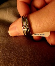 10k Gold 1/20ct-Diamond Mens Cluster Band Wedding Band/Anniversary Band