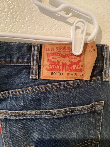 LEVI'S 501 XX men's jeans 40X32 light blue straight leg button fly relaxed fit - Picture 8 of 13