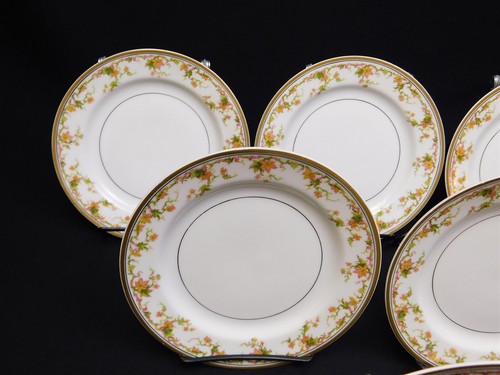 6 HAVILAND LIMOGES Schleiger 533-1 Gold Red Green Leaves Bread Plates 6.25" - Picture 2 of 17