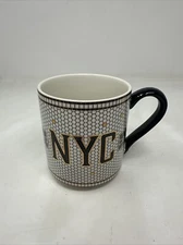 NEW ANTHROPOLOGIE BISTRO TILE NYC MUG CUP LATTE TEA COFFEE MOSAIC FRENCH GIFT