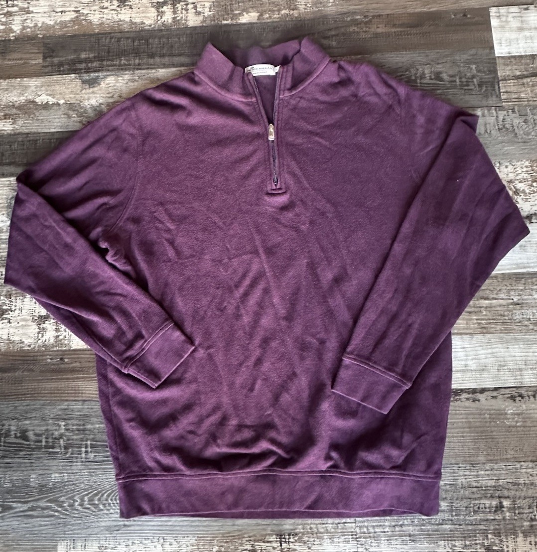 Large Half Zip Peter Millar Purple Pullover - image 2