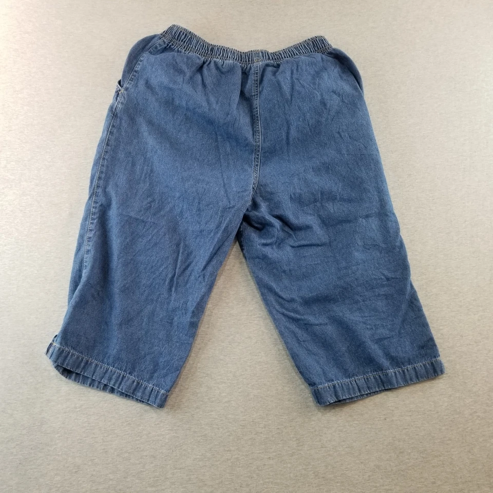 Erika Jean Capris Mujer Talla PL Pull On Cintura Elástica MedWash Normcore Grannycore Foto 4 de 4