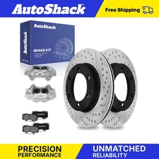 Front Drilled Slotted Brake Rotors Ceramic Pads Calipers for Toyota Tundra
