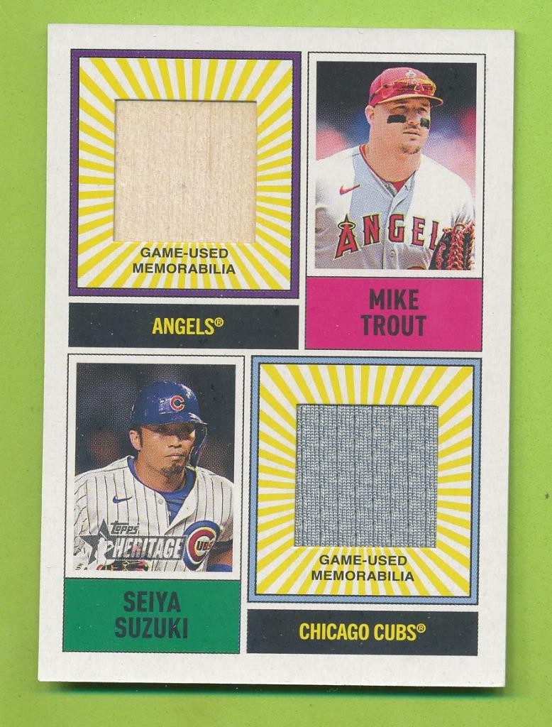 2025 Topps Heritage Dual Player Relics - Mike Trout SEiya
