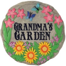 Grandma’s Garden Stepping Stone - Hand-Painted Resin Décor