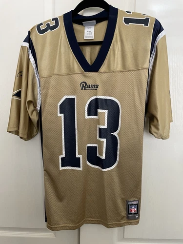 KURT WARNER Hall of Fame QB St. Louis RAMS Jersey #13 Reebok GOLD Men's Size M 