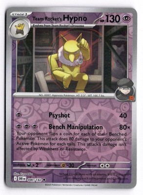 Team Rocket's Hypno - Reverse Holo SV10: Destined Rivals 080/182