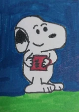 Dog Impressionist Original Painting Whimsical Animals 11x14 On Canvas By GAT