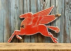 Vintage Die-cut Mobil Pegasus Gas Oil Porcelain Metal Sign